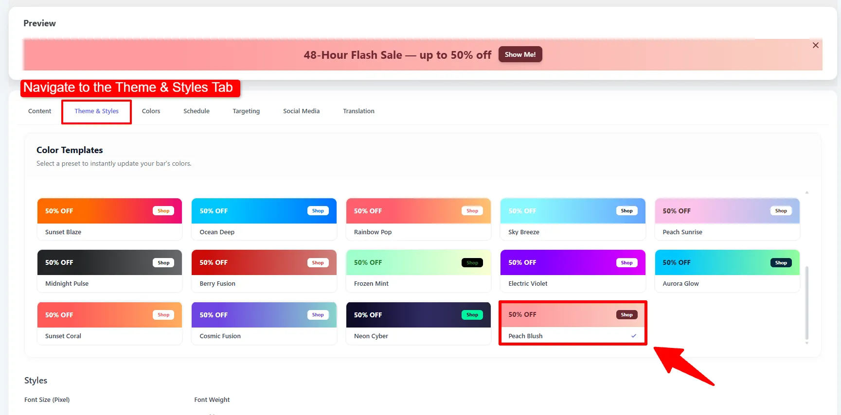 Theme &amp; Styles tab: Color Templates