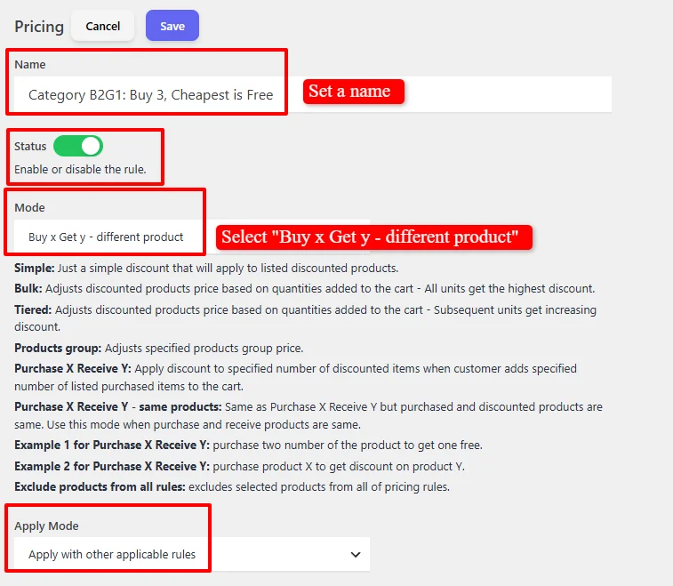 Buy 3 Cheapest is Free discount configuration