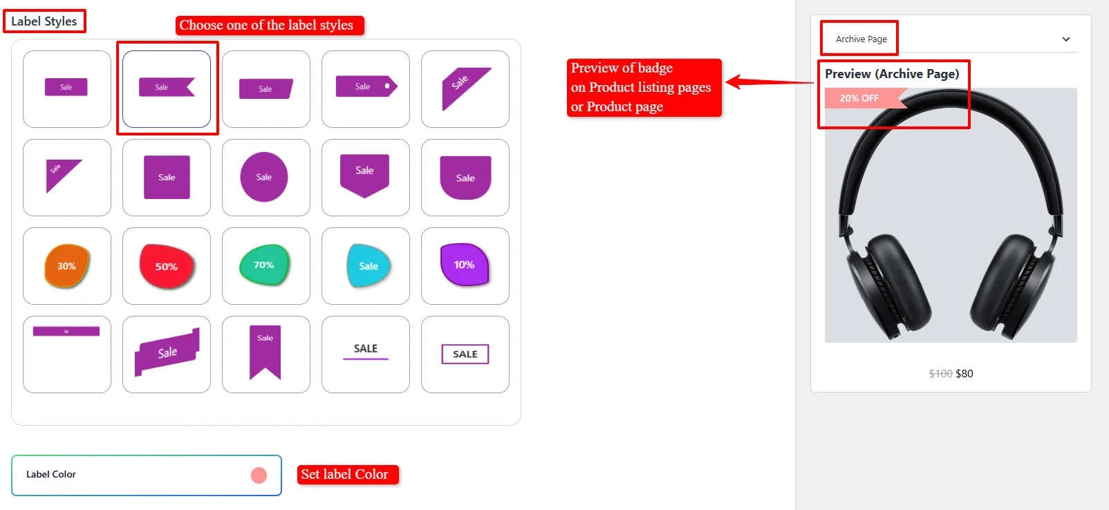 Label styles and customization