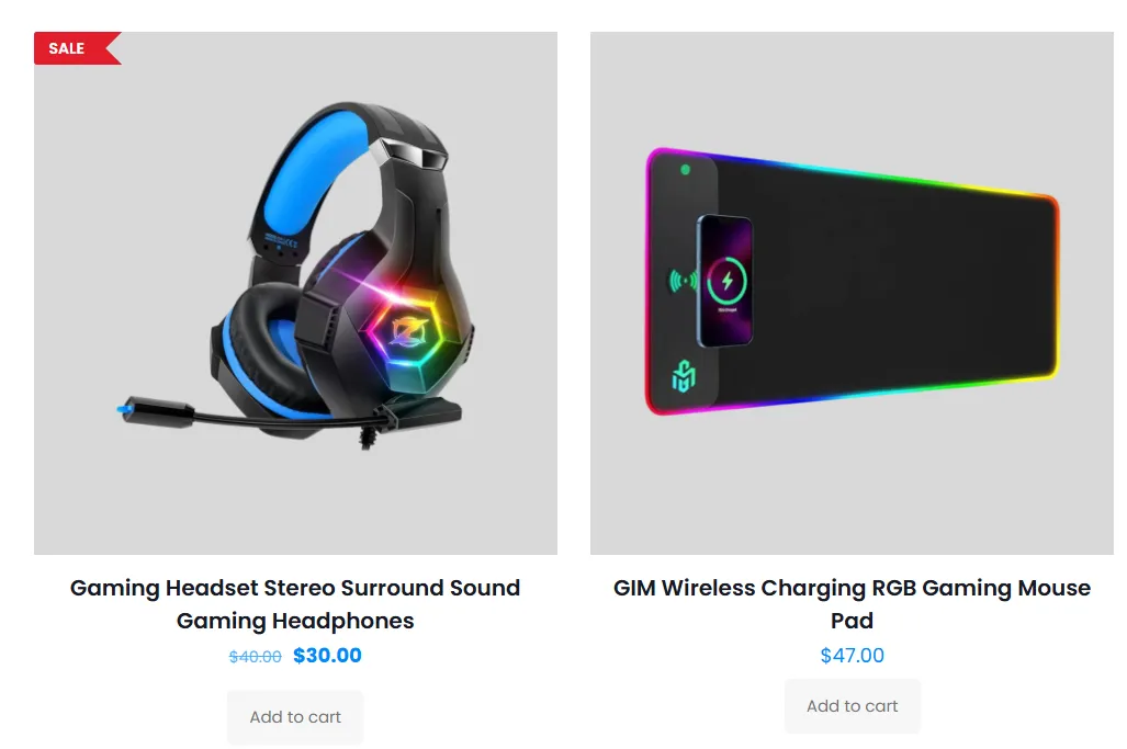 Sale badge on a storefront product