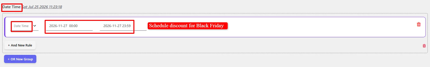 Schedule Black Friday discount