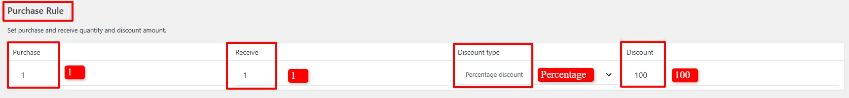 Purchase rule configuration