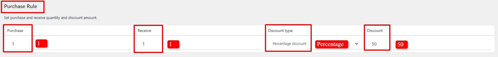 BOGO half price purchase rule configuration