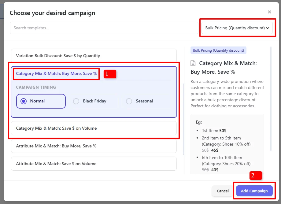 Category Mix & Match template