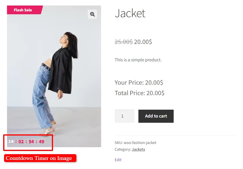 Countdown timer on product page (On Image)