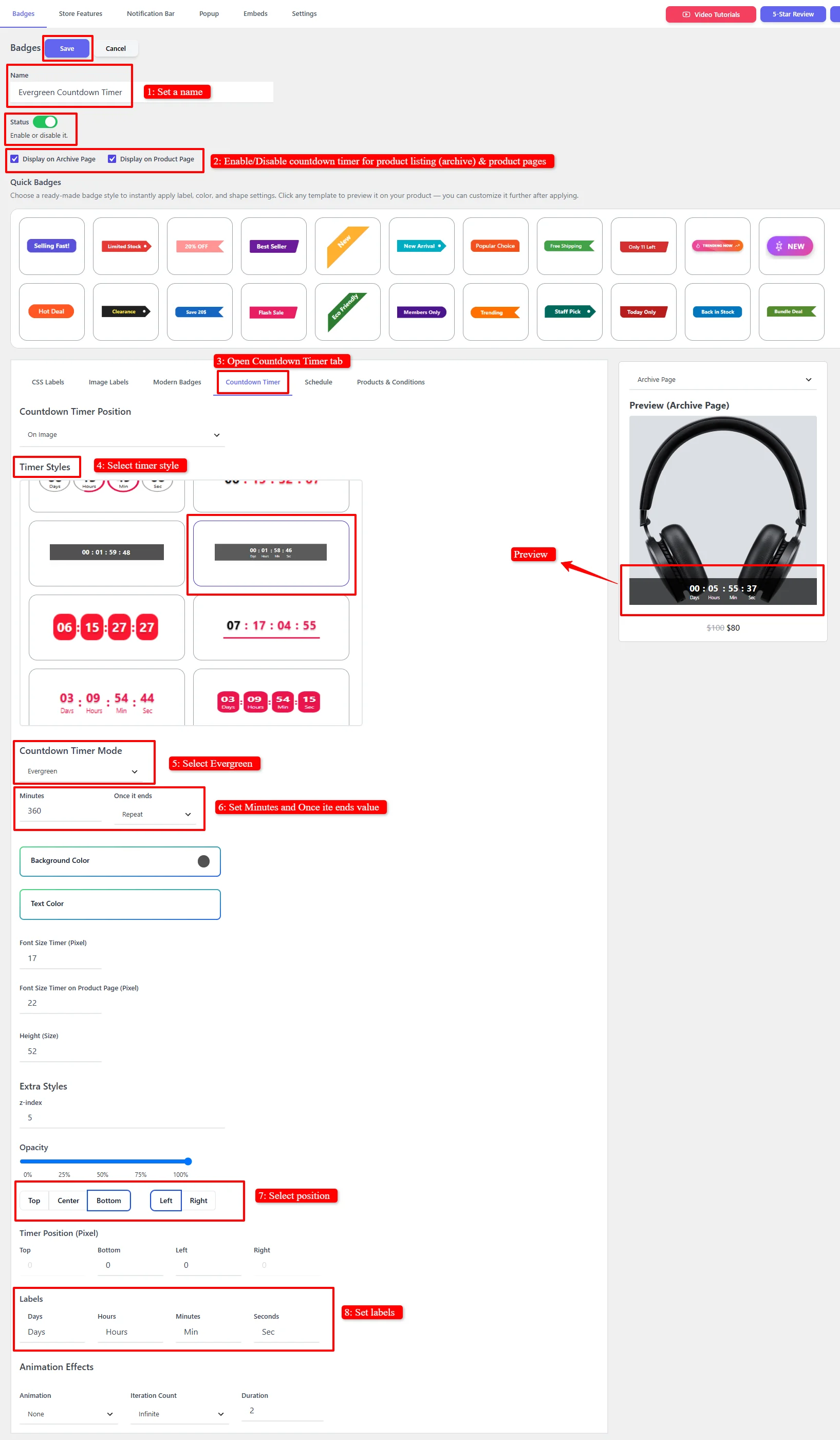 Create evergreen countdown timer