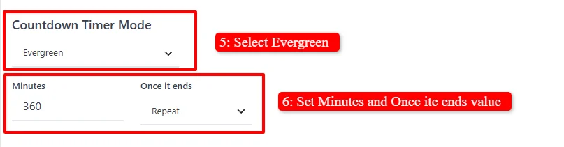 Evergreen timer config