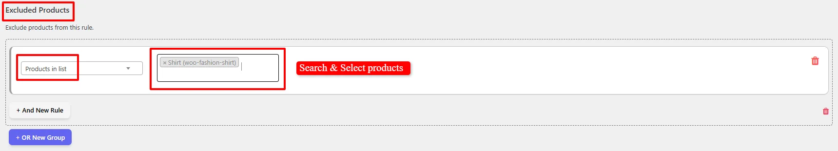 Exclude products from discount