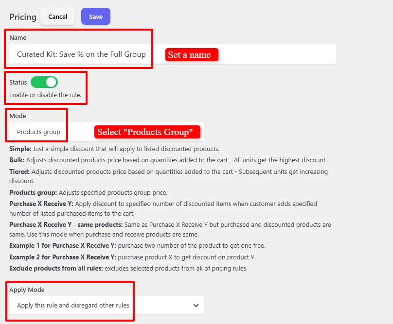Bundle discount configuration