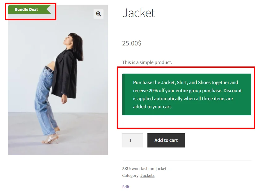 20% discount applied to the group in cart