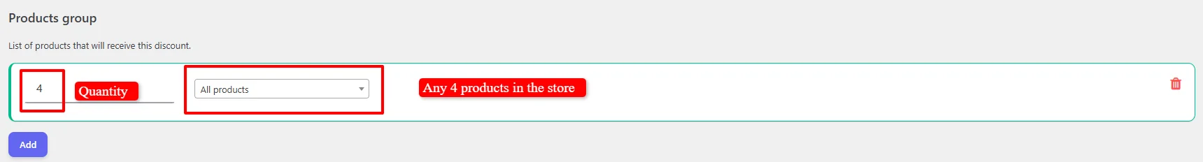 Select all products for mix and match