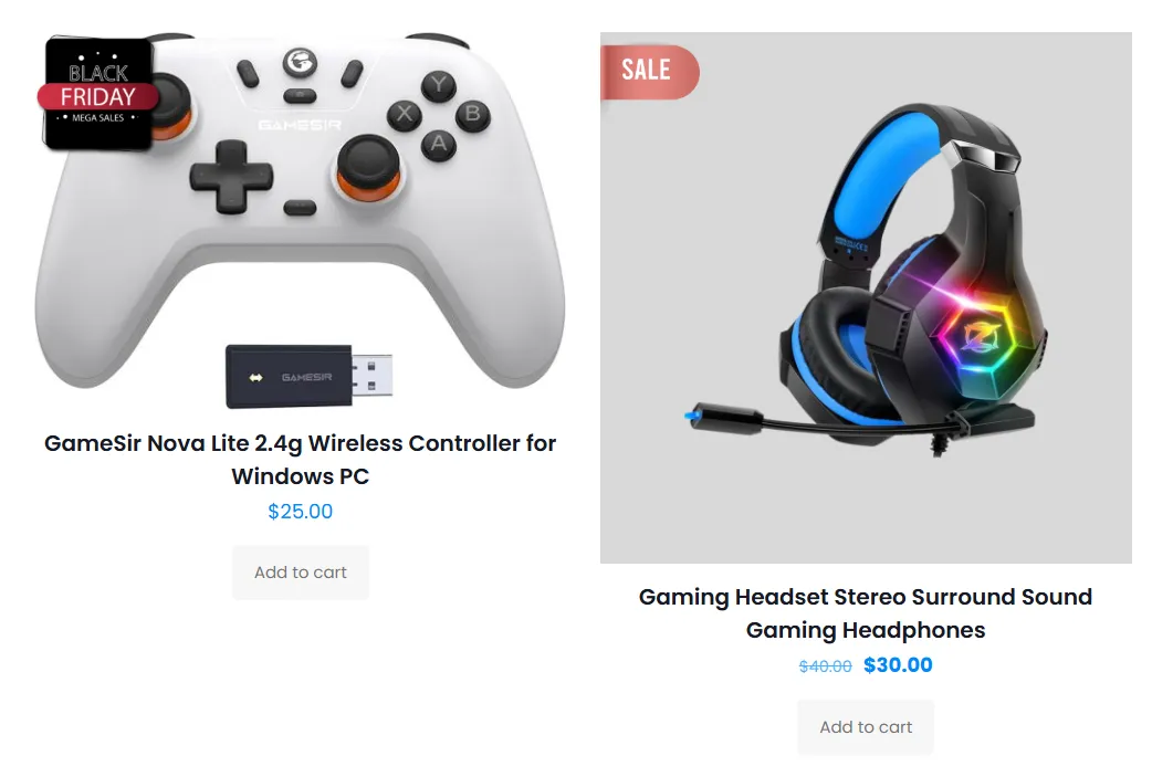 Examples of image labels on products