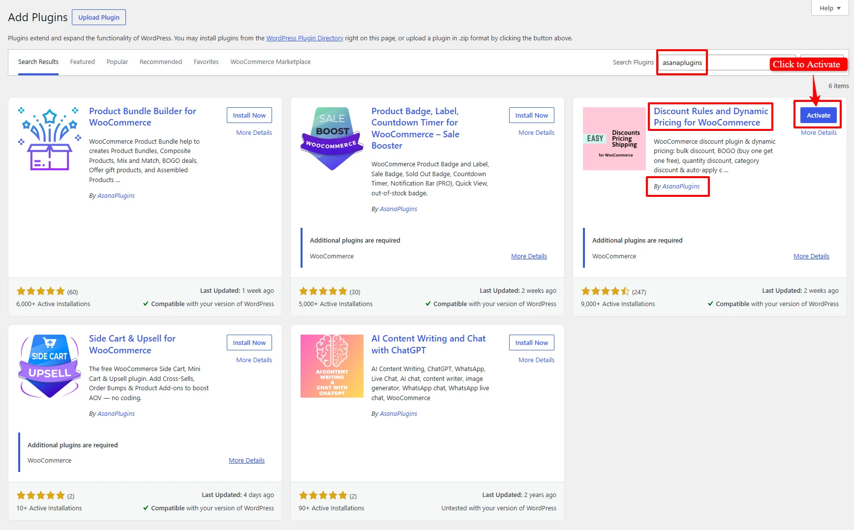 Activate discount plugin