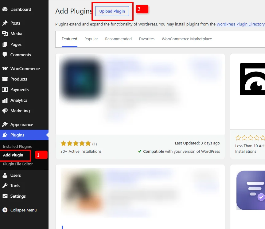 Add Plugins menu