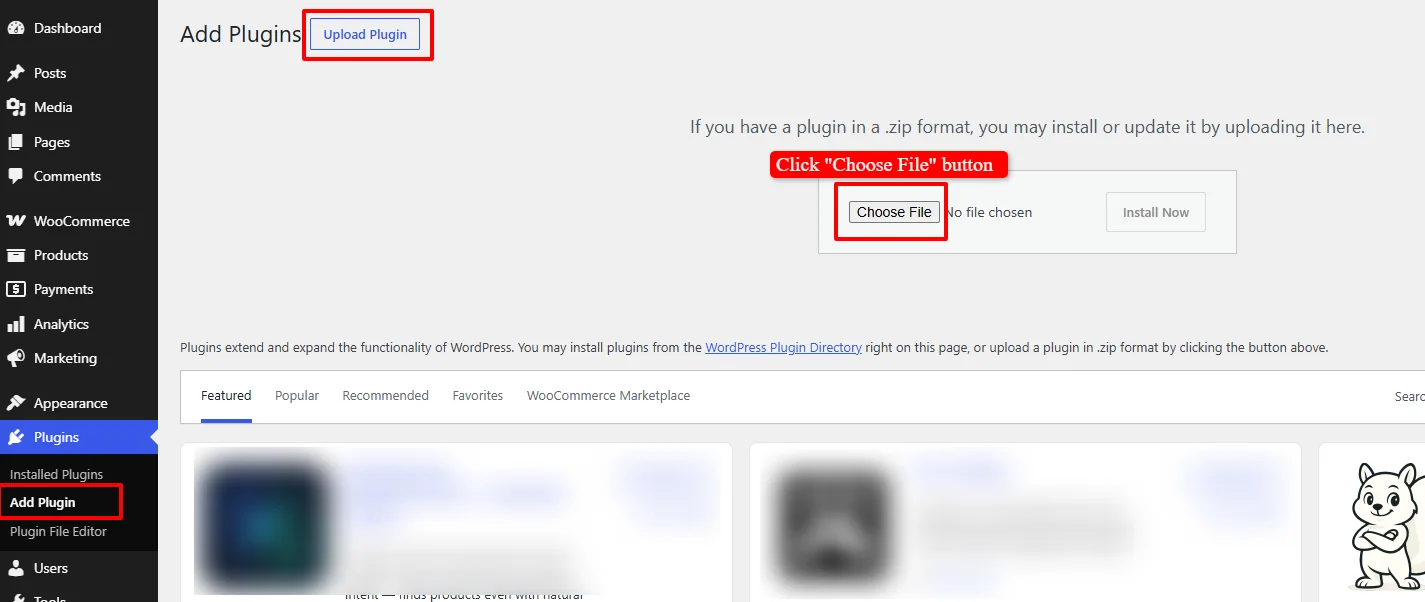 Choose File button