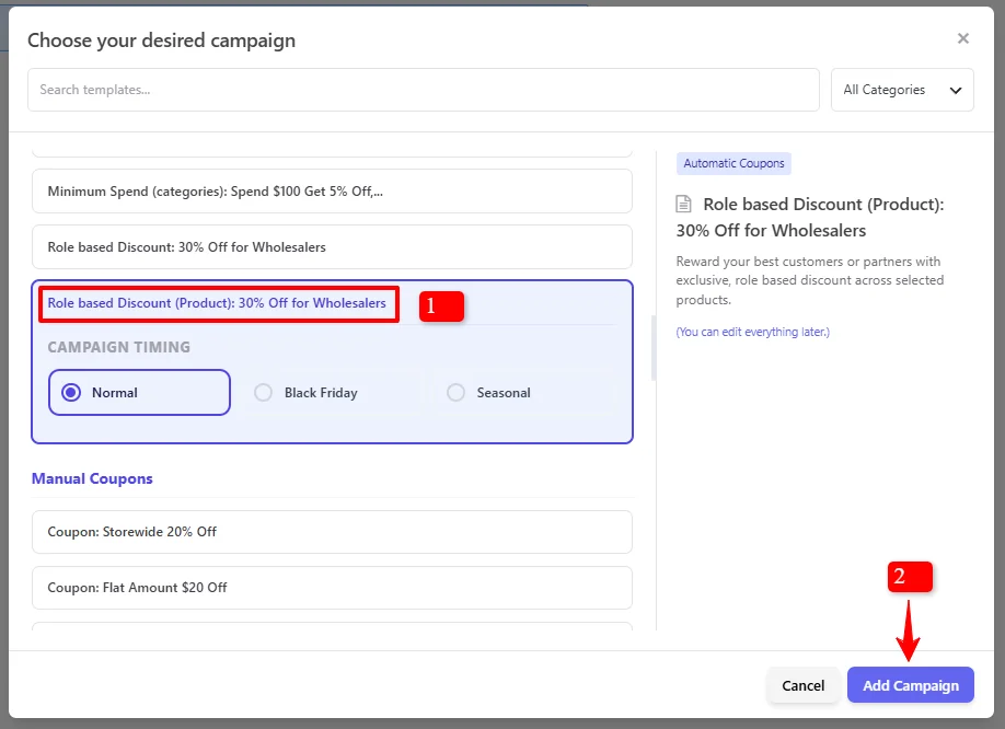 Role based Discount on products template