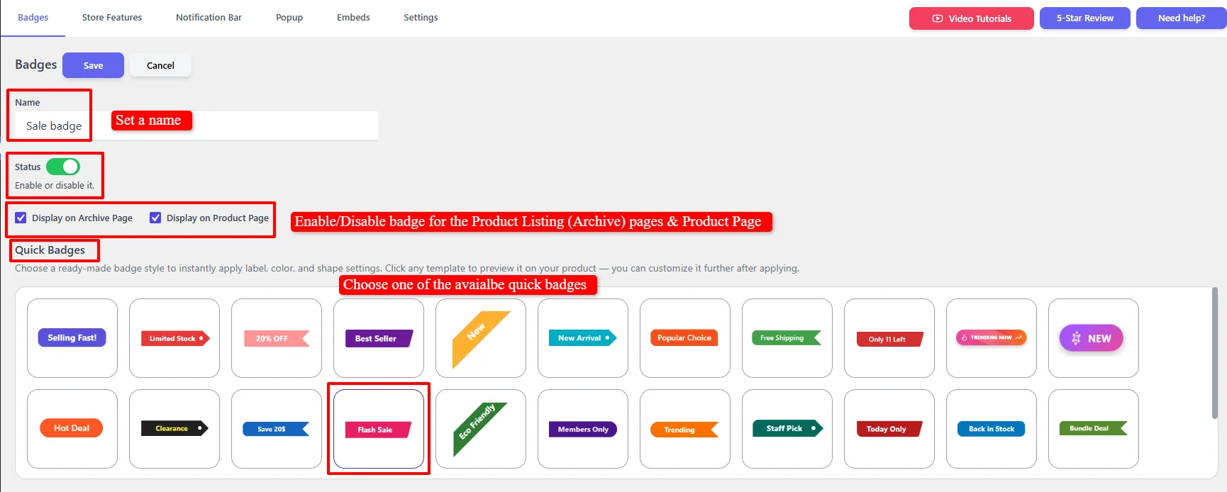 Create sale badge