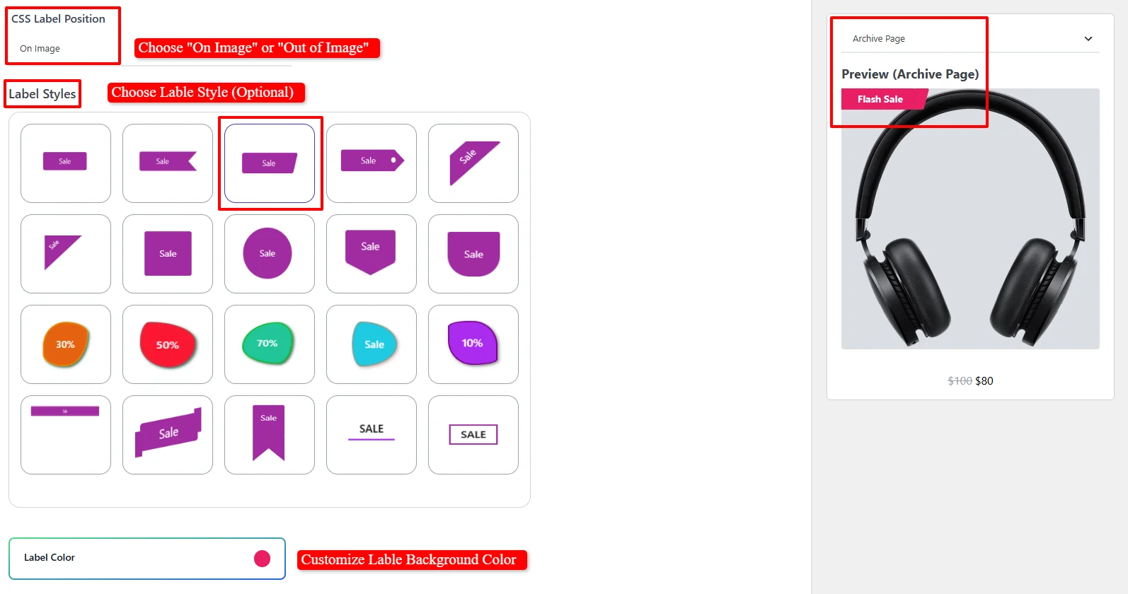 Label styles and customization