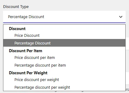 Shipping Discount Types