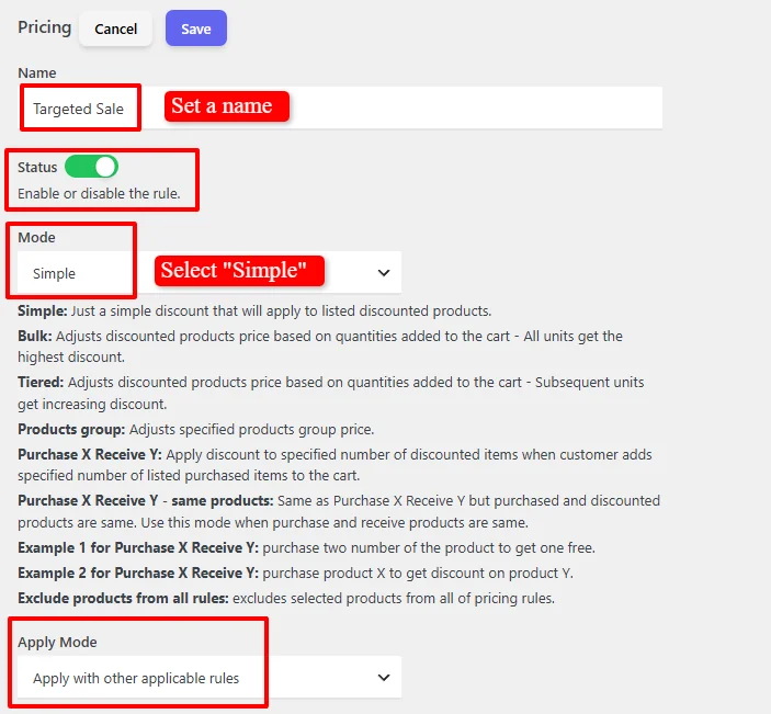 Targeted discount configuration