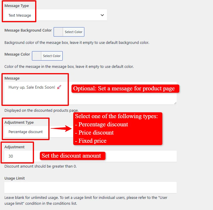 Role based discount amount configuration