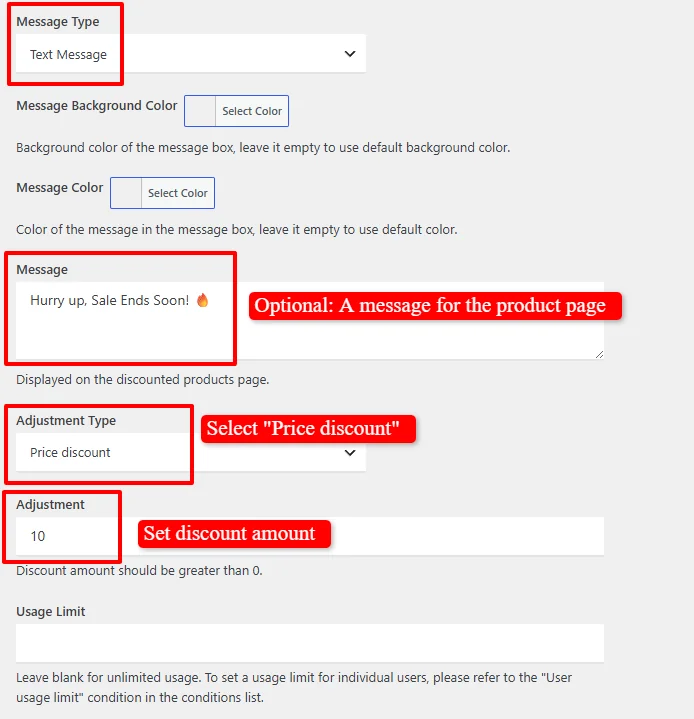 Storewide discount amount configuration
