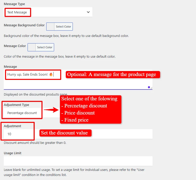 Storewide discount amount configuration