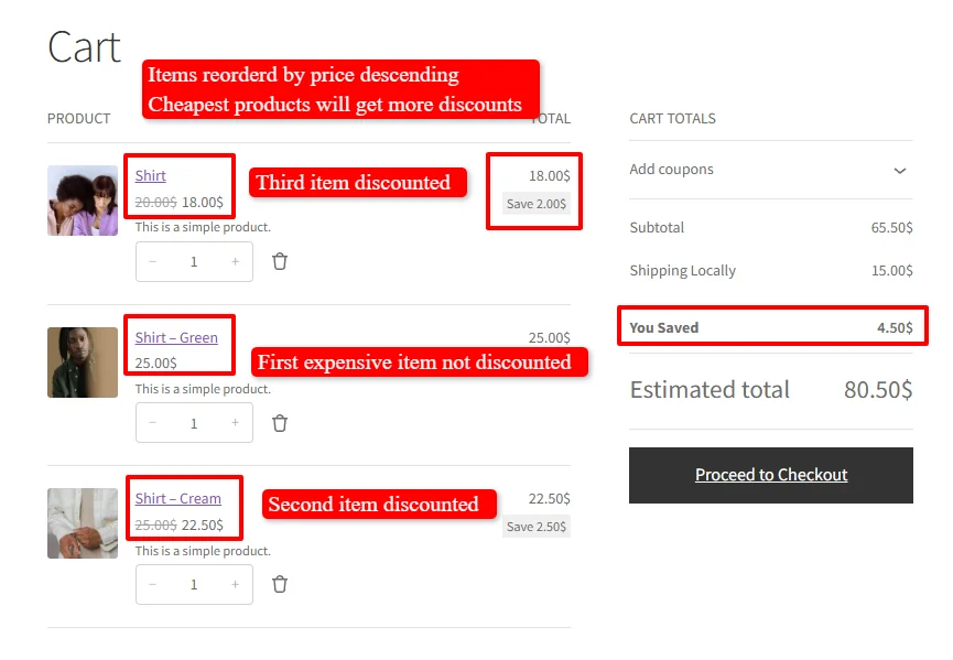 Category tiered pricing with expensive products setting