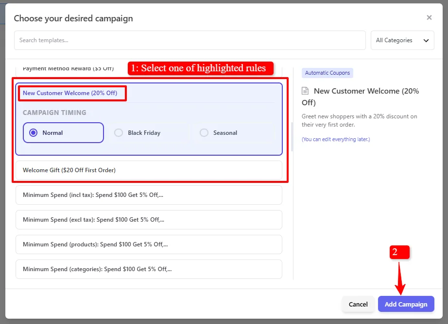 New Customer Welcome template