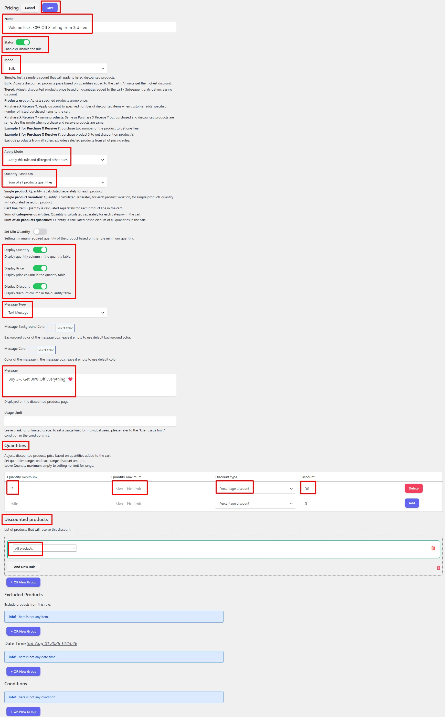 Volume kick full configuration