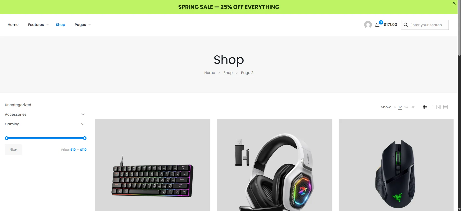 WooCommerce Announcement Bar storefront example