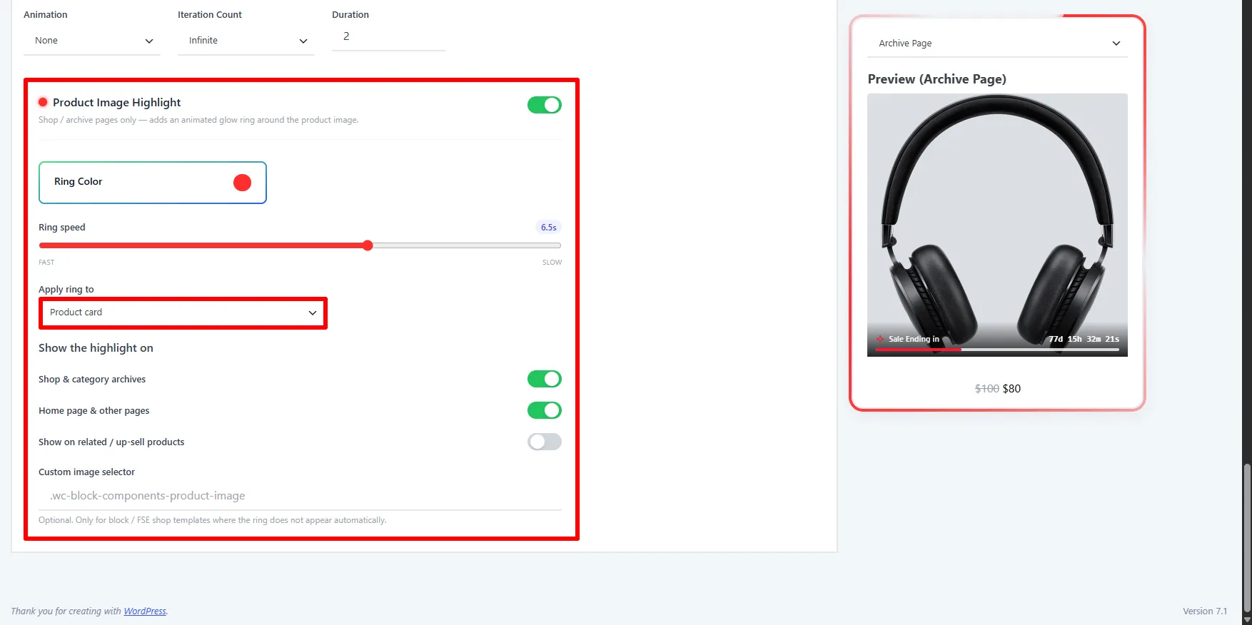 Product Image Highlight storefront example