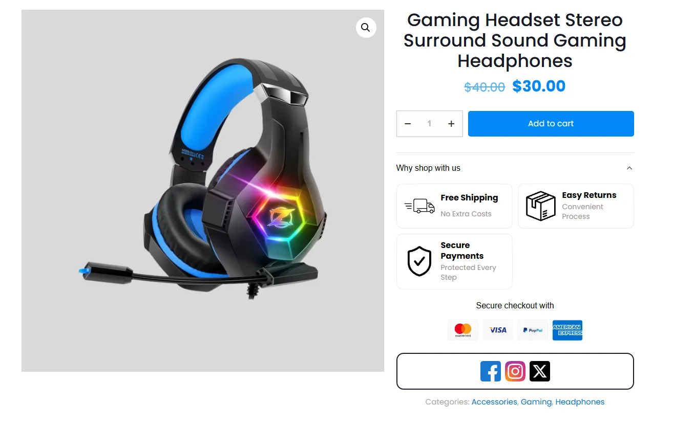 WooCommerce Product Page Embeds storefront example