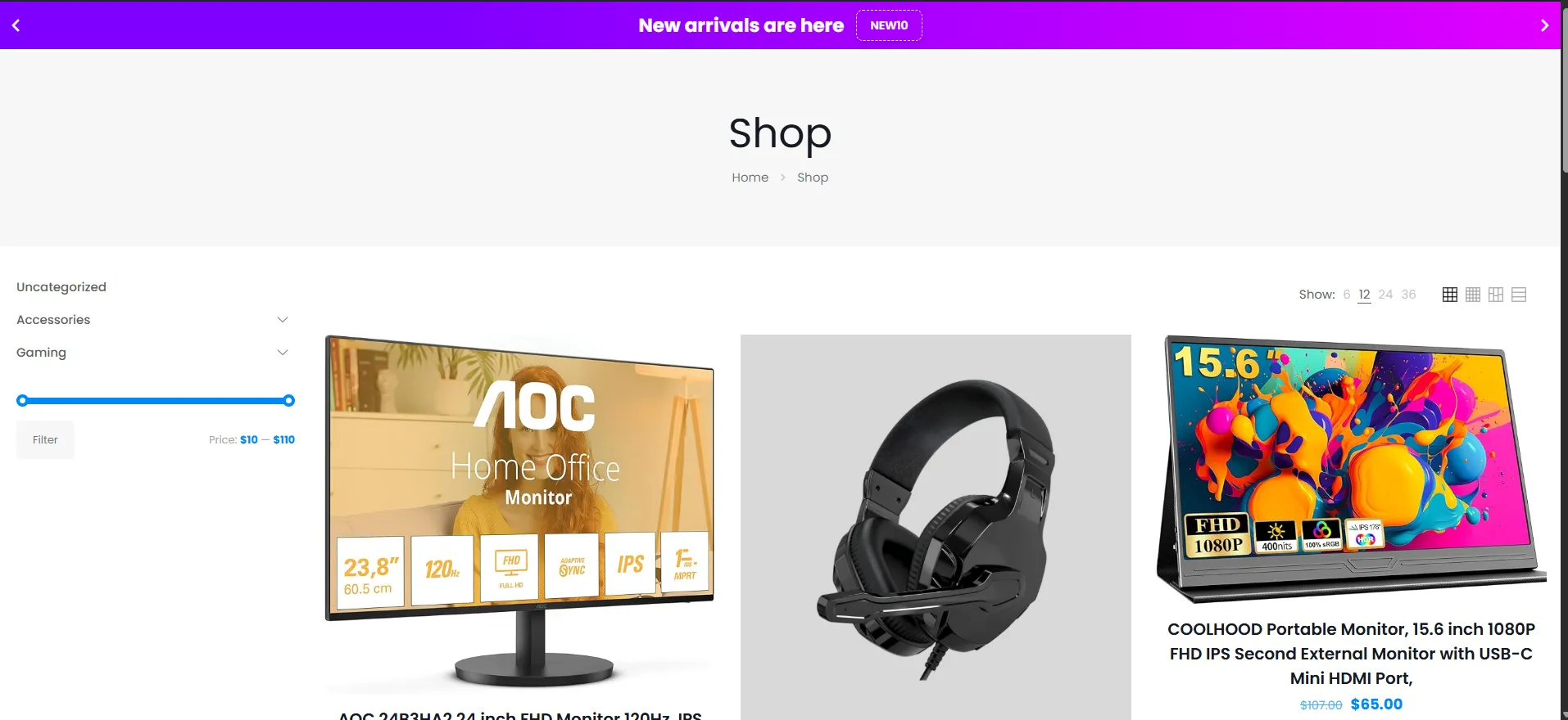 WooCommerce Multi Bar storefront example