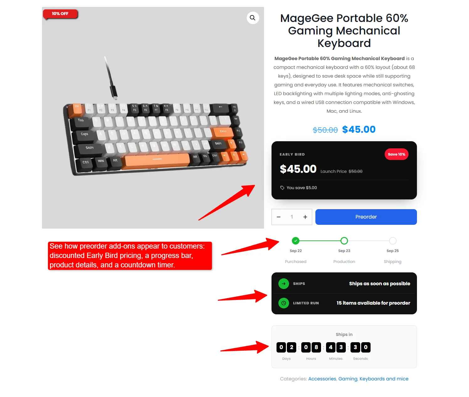 Early Bird Pricing example in WooCommerce