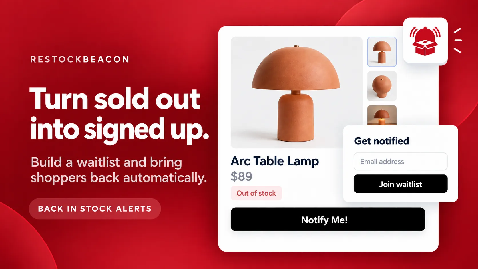 Back-in-stock alerts example in RestockBeacon for WooCommerce