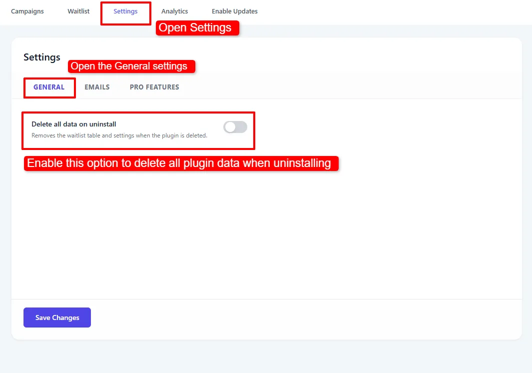 Settings & GDPR example in WooCommerce