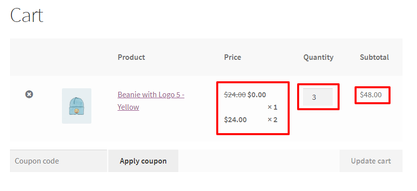 WooCommerce Buy 2 Get 1 Free For Variation Product on Cart