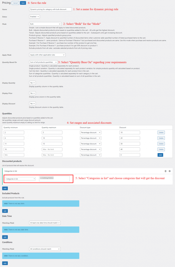 WooCommerce dynamic pricing rule for a category 