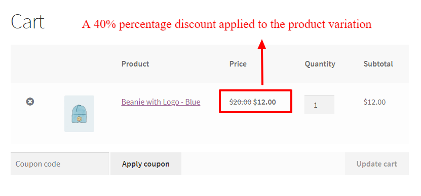 Percentage discount for WooCommerce product variation