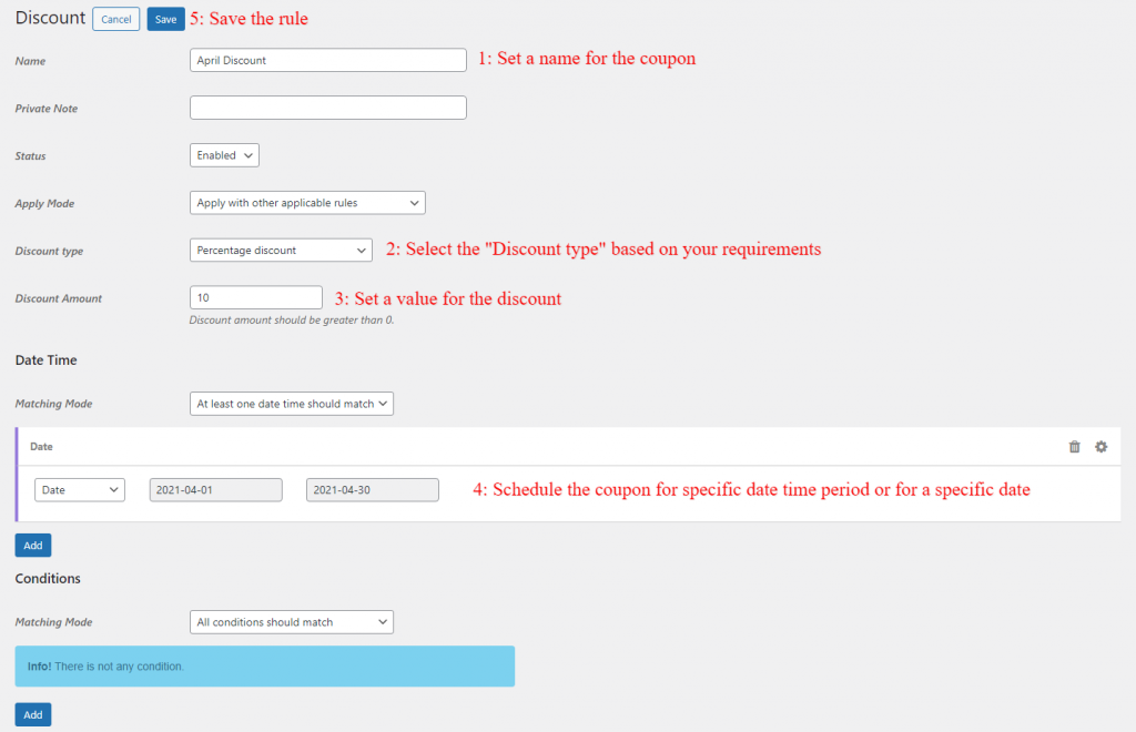 Scheduled coupon in WooCommerce