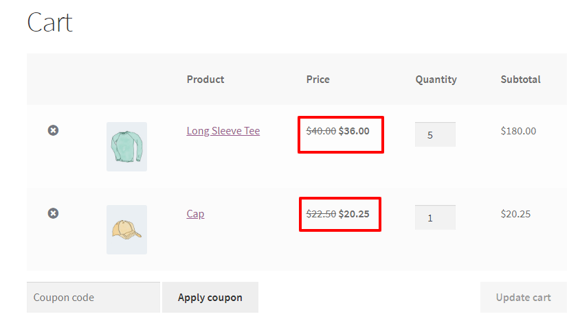 WooCommerce Storewide Percentage Discount Cart