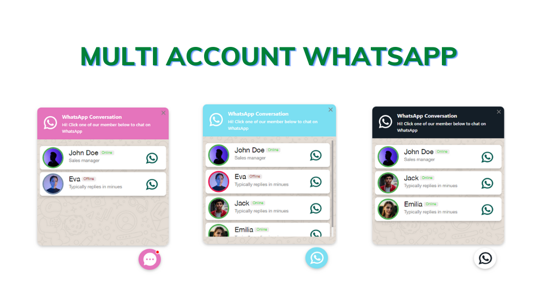 whatsapp chat for wordpress multi account