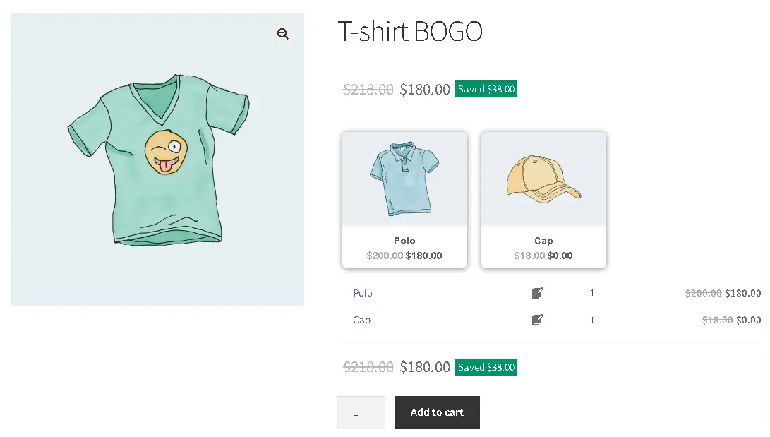 Final result of WooCommerce Mix and Match Free Plugin