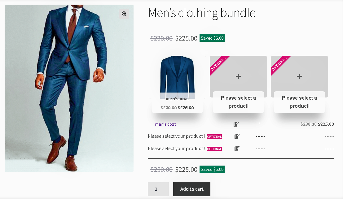 WooCommerce Product Bundles optional items