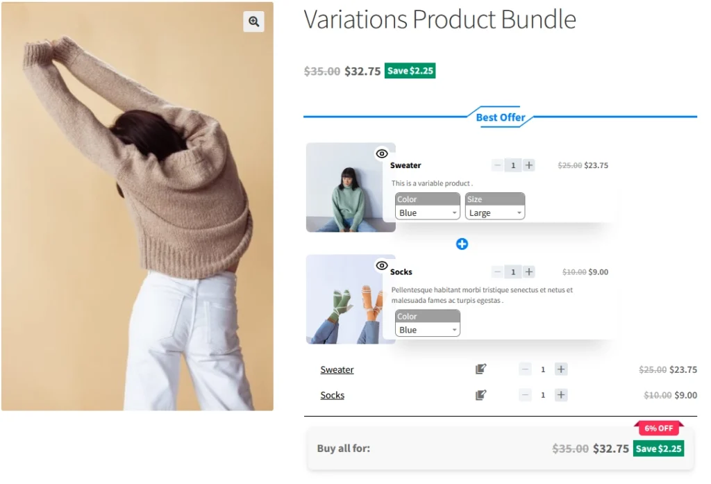 Product Bundles with Variations