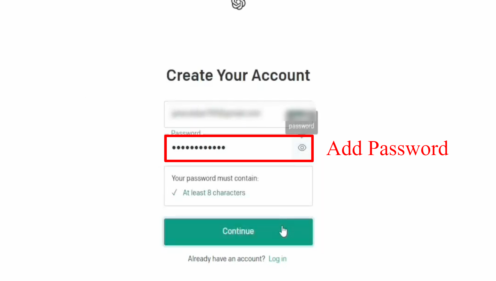 Add Password for OpenAI Account