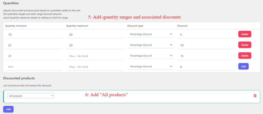 Quantity based discount for all products in wooCommerce