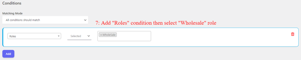 Wholesale user role