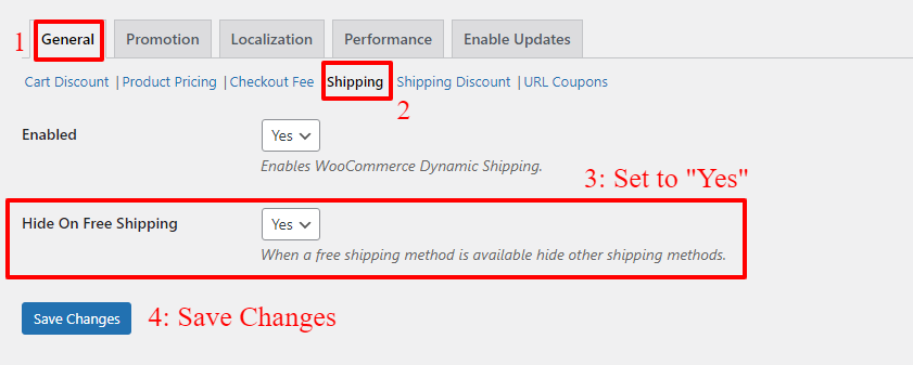 hide shipping methods when a free shipping is available